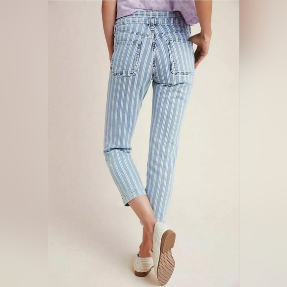 Anthropologie Pilcro Acid Washed High Rise Striped Jeans Size 25 - Picture 3 of 9